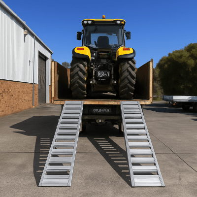 3.5m 8Tonne Heavy Duty Steel Track,Rubber Pads on steel,Rubber Track & Rubber Tyre Tractor Machinery Loading Ramps-JETD806035