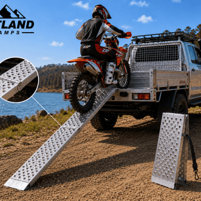JETLAND JET12F-1 12FT Heavy-Duty Aluminium Folding Motorcycle Ramp – Single
