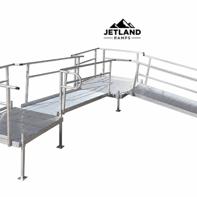 JETLAND JMRS-C8C8-L/R Aluminium Modular Side-Entry L-Shaped Ramp System with Top Platform