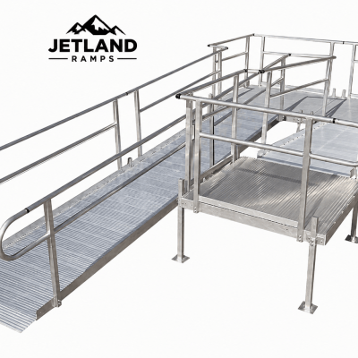 JETLAND JMRS-C8CC88-L/R Aluminium Modular Side-Entry U-Shaped Ramp System with Top Platform