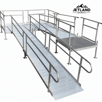 JETLAND JMRS-C8CC88 Aluminium Modular Straight-Entry U-Shaped Ramp System with Top Platform