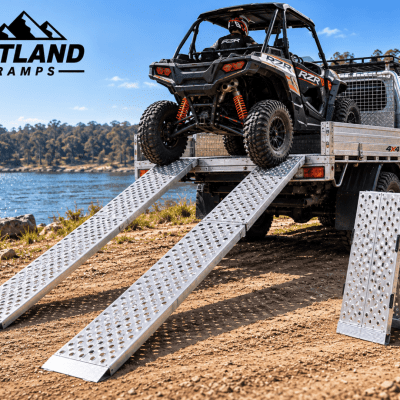 JETLAND JET12F-2 12FT Heavy-Duty Aluminium Folding ATV / UTV Ramps – Pair